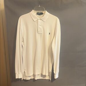 Ralph Lauren White Long Sleeve Polo
